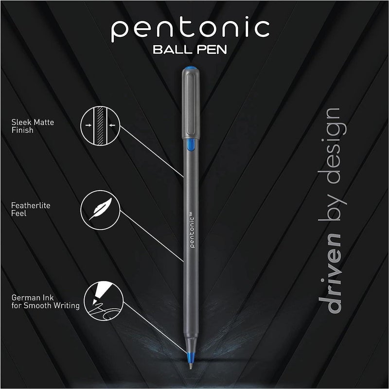 linc Pentonic Premium Ball Point Pen 1.0 mm Medium Point, 10-Count, Assorted Colors | Medium Point Featherlite Feel, Easy Flow Ink Technology, Sleek Matte Finish - Image 2